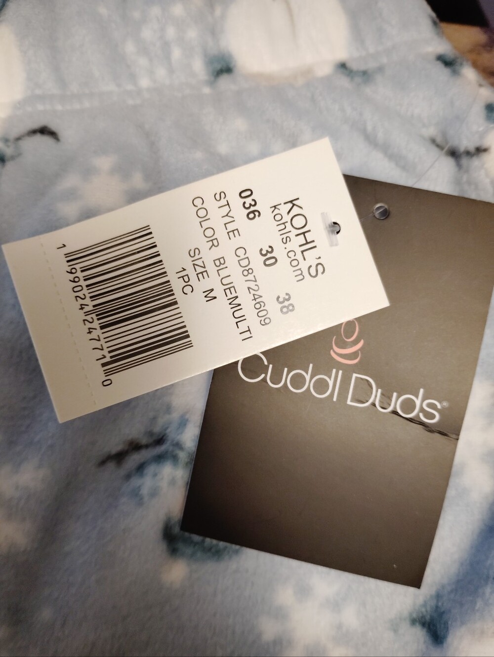 Med NWT Cuddl Duds Light Blue Snowman Fleece Joggers with Drawstring - Picture 4 of 6